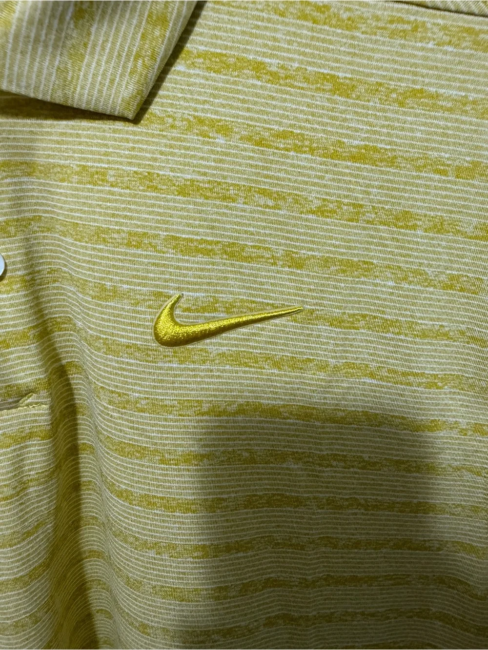 Nike Men’s Yellow Striped Dri-FIT Polo